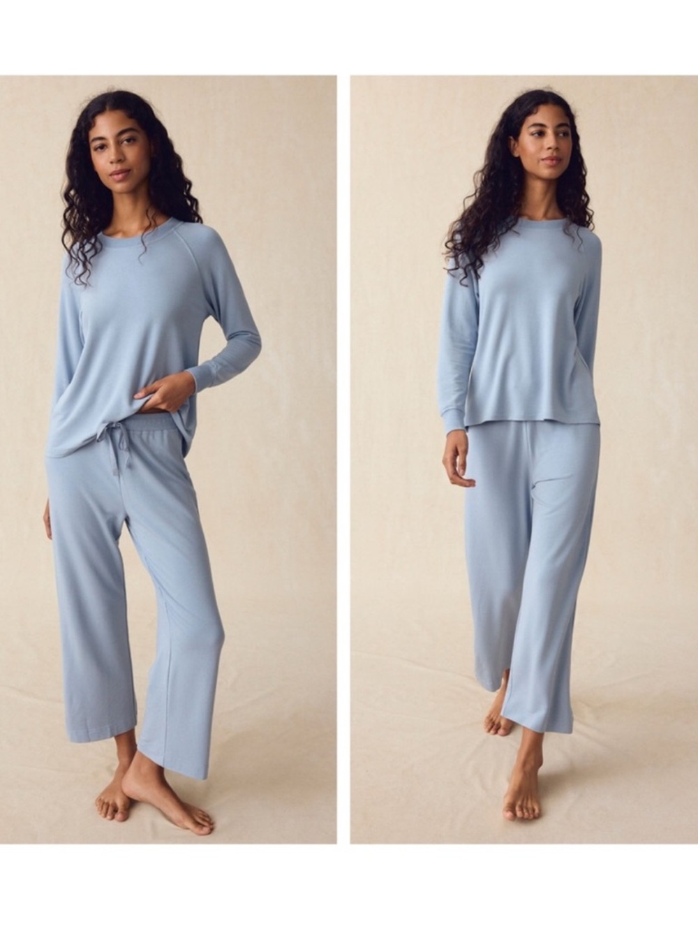LAKE Relax Pants Set in Dusty Blue Pajama Loungewear Set Large - Picture 3 of 8